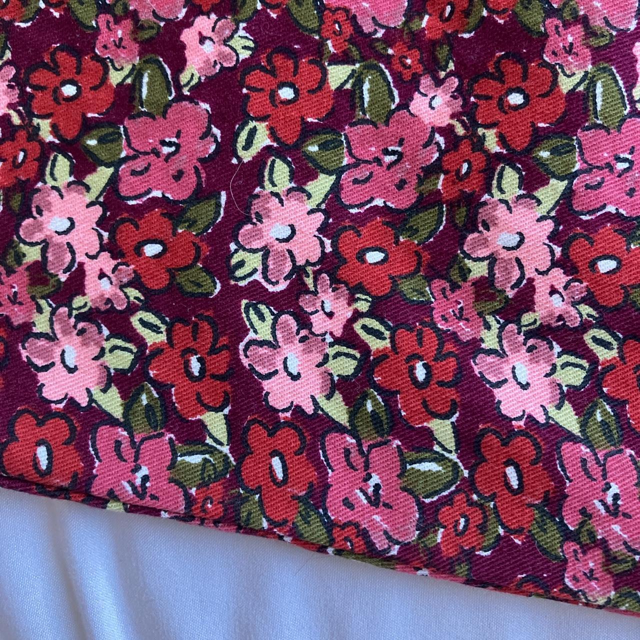 Lucy and Yak pink/red flower print Alexa trousers in... - Depop