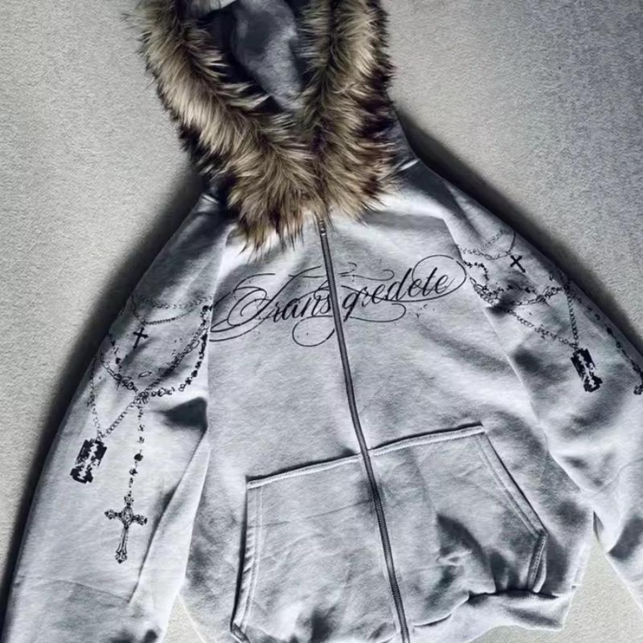 Y2k fur jacket - Depop