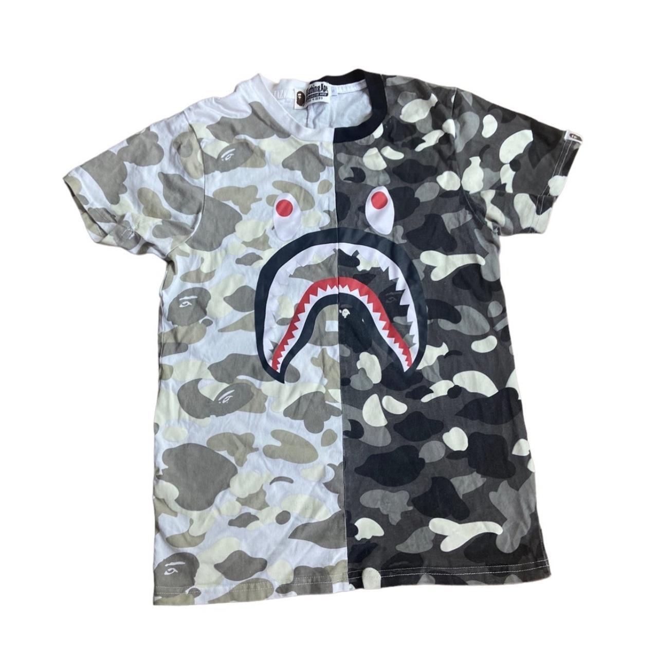 Half camo retailer bape shirt