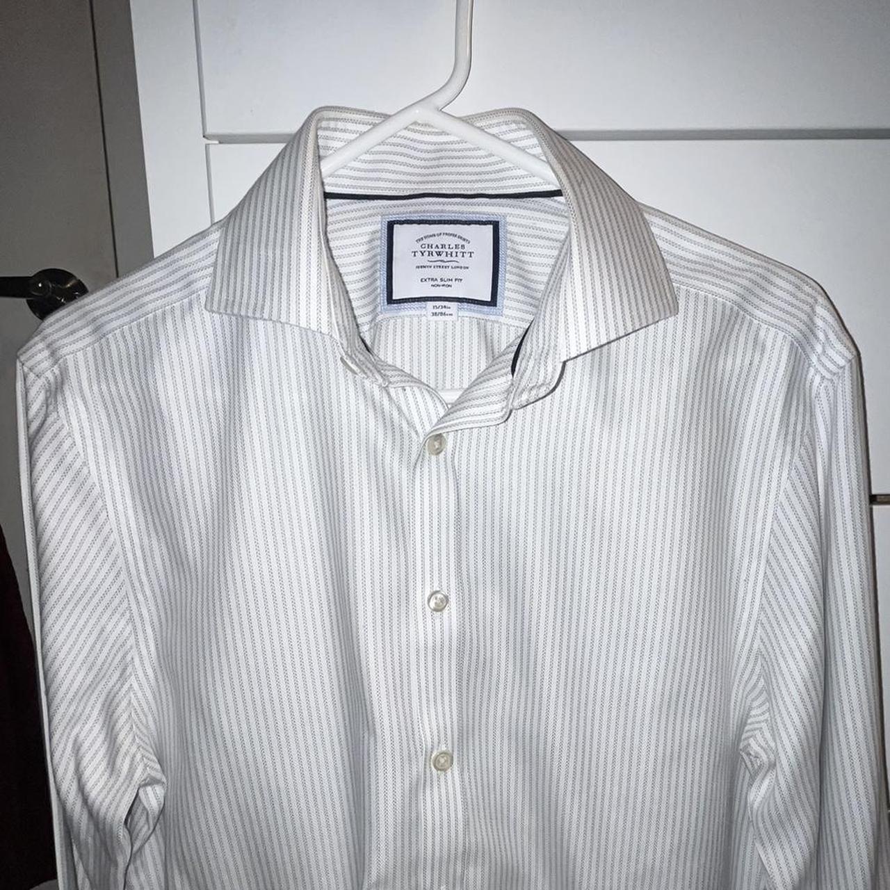 Charles Tyrwhitt Men's Grey and White Shirt (2)