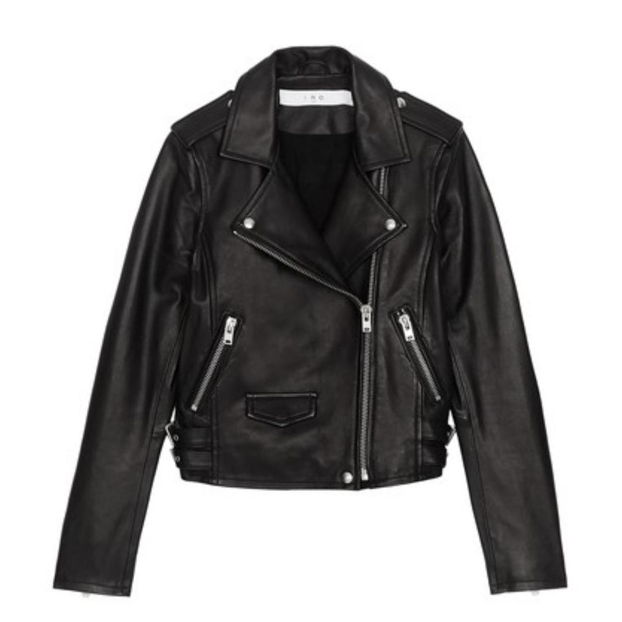 IRO Ashville Black Leather Jacket Sz 38 Pre-owned.... - Depop