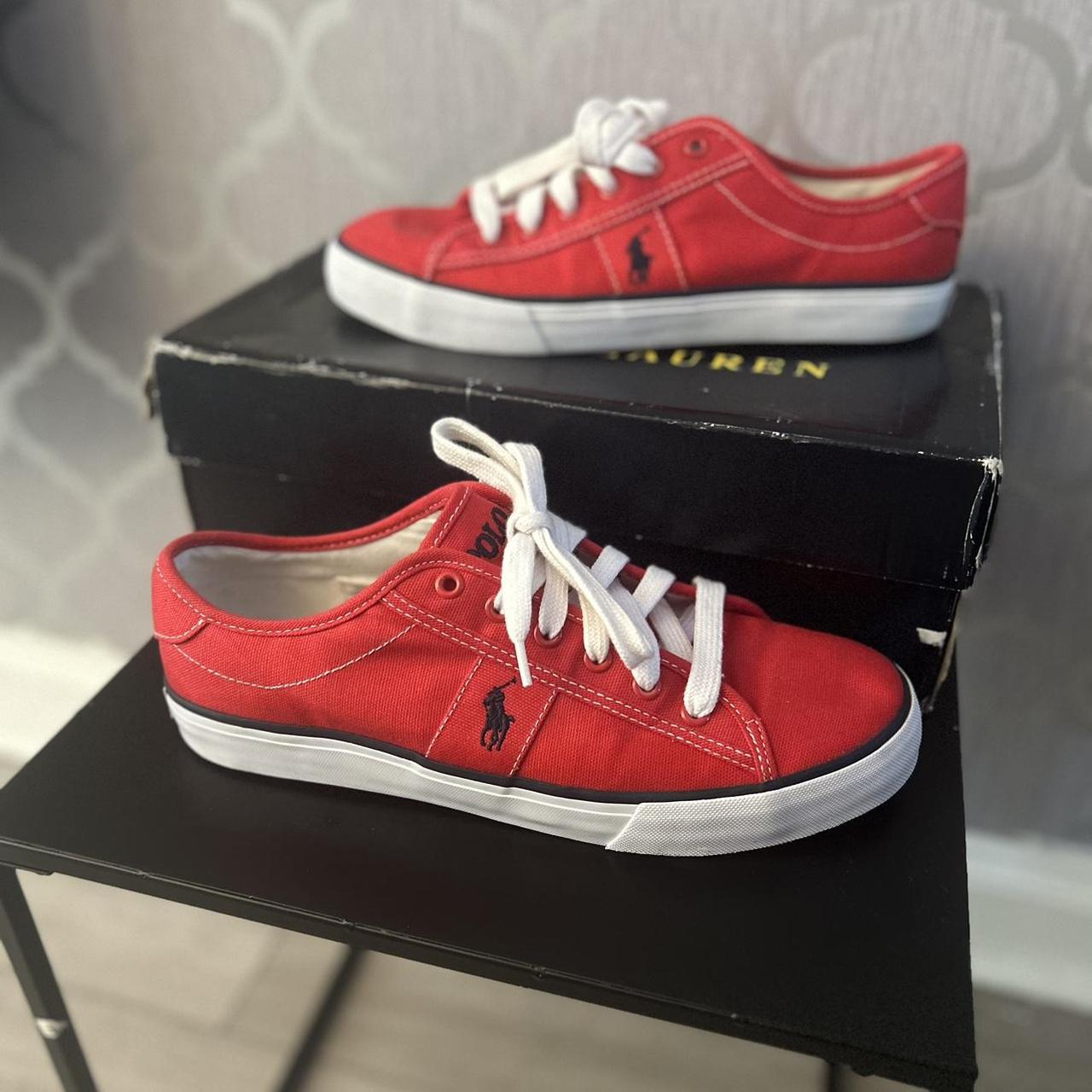 Polo ralph lauren shoes red hotsell