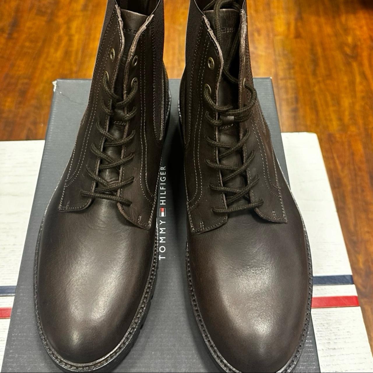 Tommy Hilfiger Men’s LaceUp Leather Boots - Depop