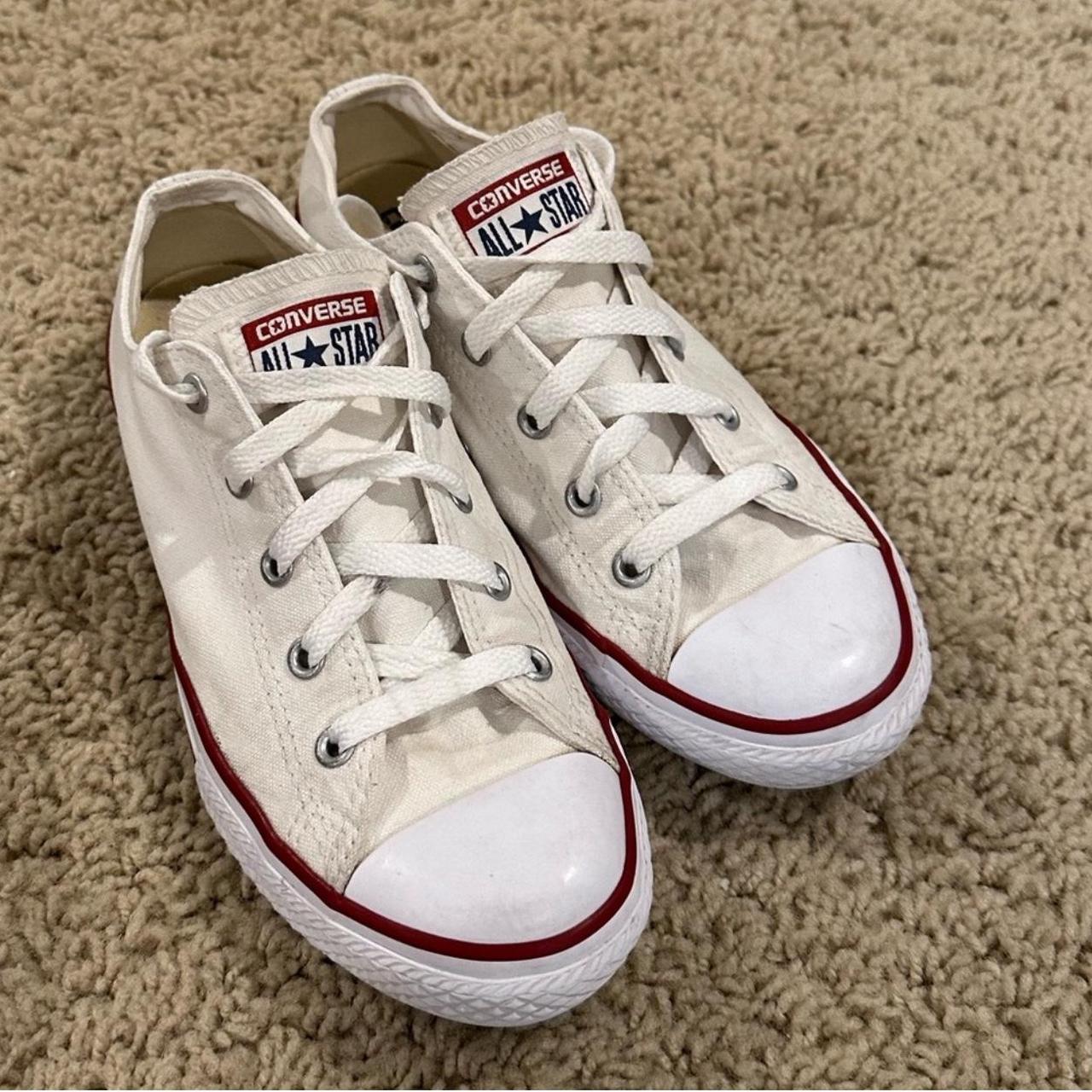 Converse. Barely Worn White Converse. B/S/P Free... - Depop