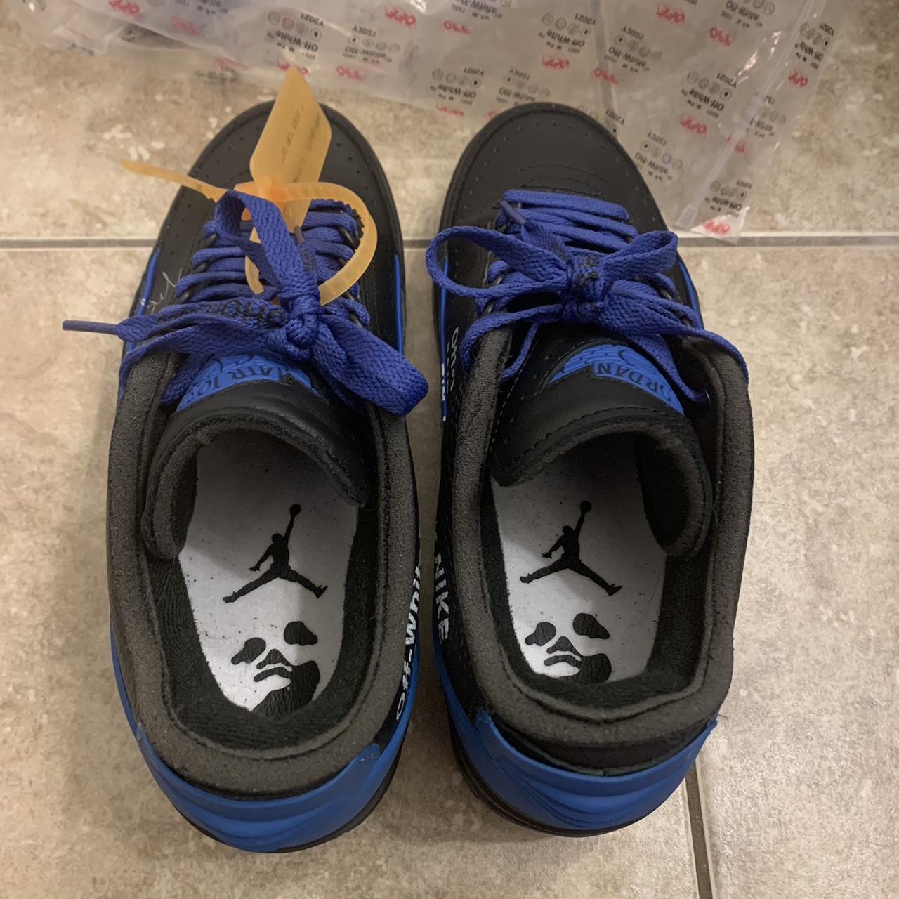 Off-White Jordan 2 blue and black colorway size 7... - Depop