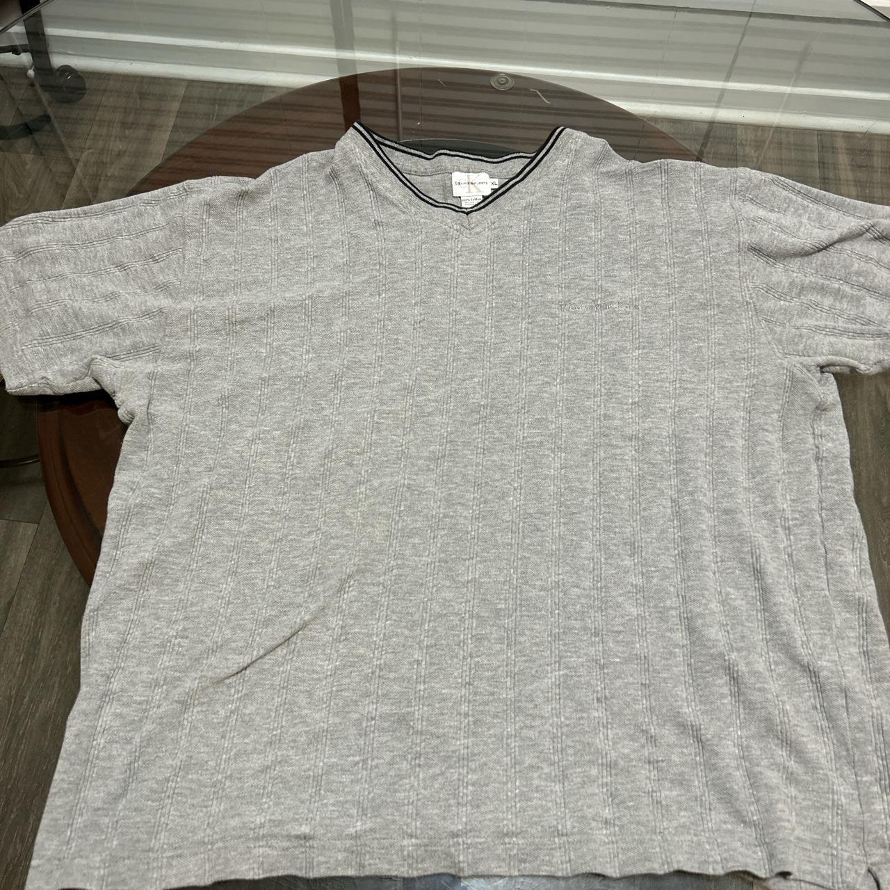 Grey Calvin Klein Shirt Size - XL, baggy, comfy,... - Depop