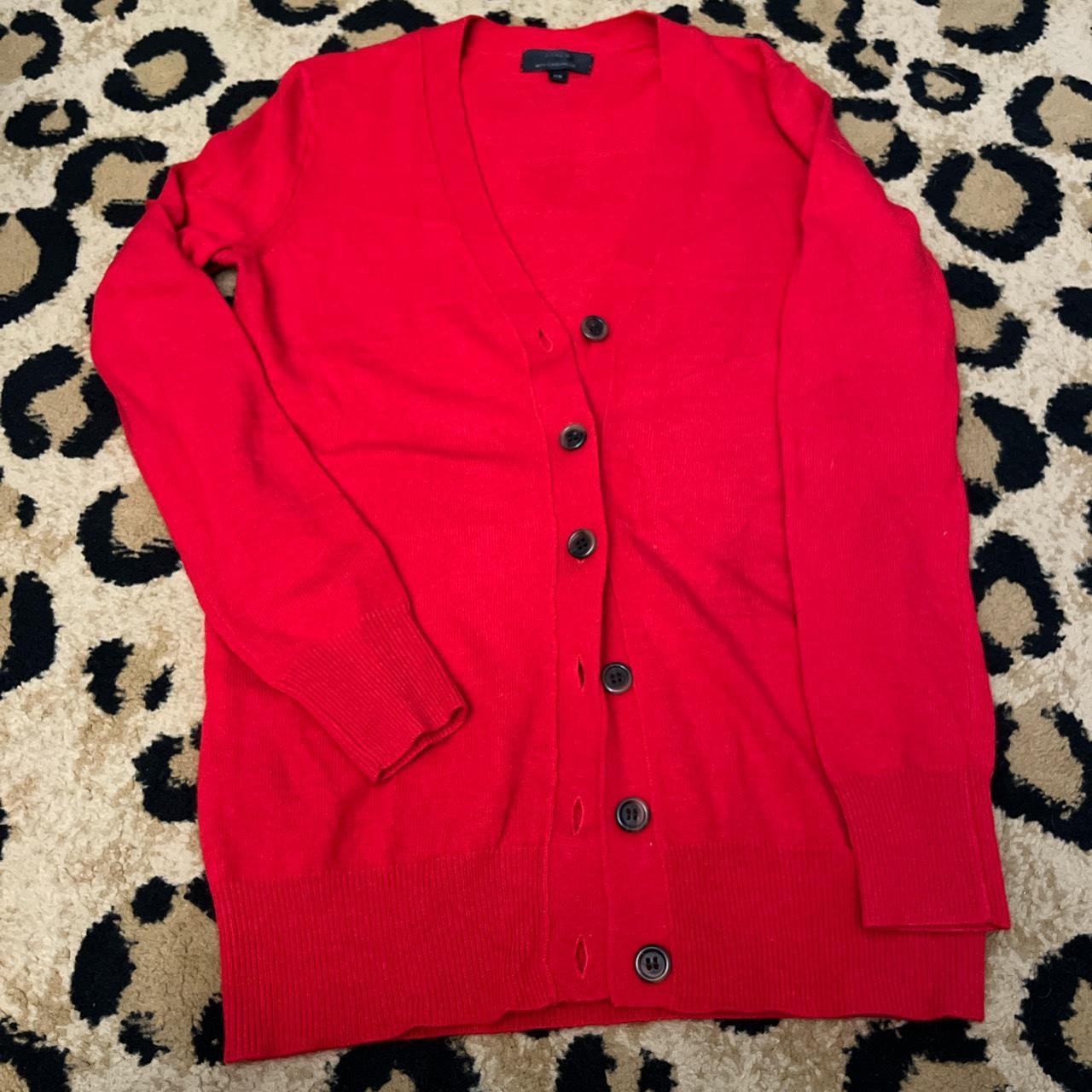 J crew 2025 red cardigan