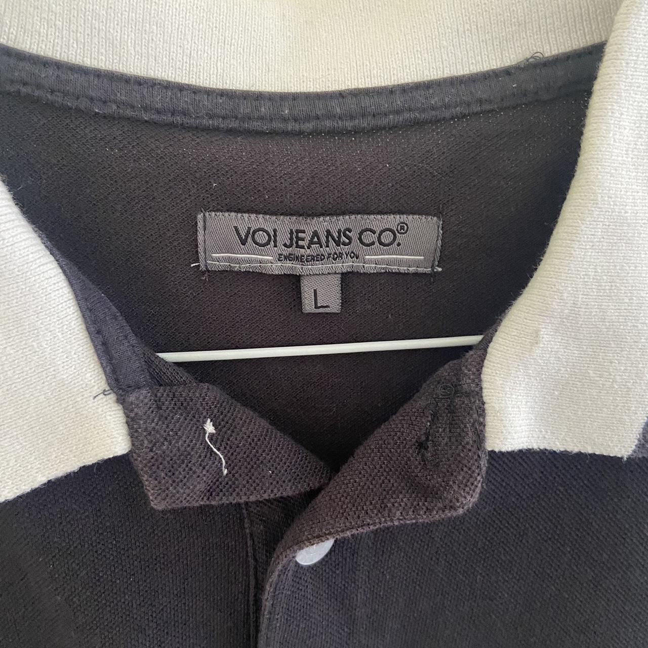 Black and White Mens Polo Shirt - Voi Jeans - Depop