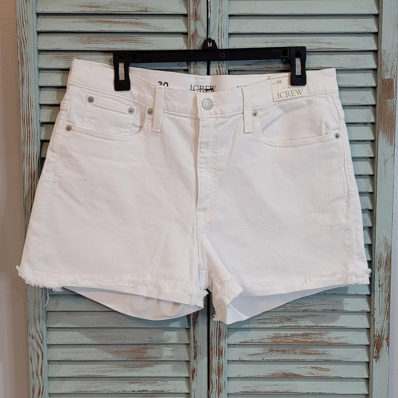 J crew white sales denim shorts