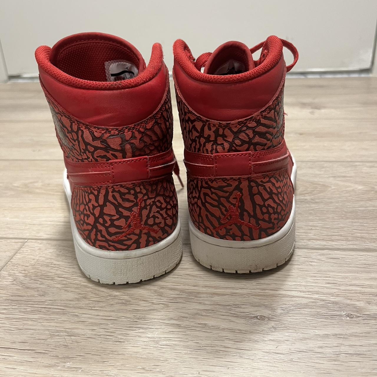 Jordan 1 Retro 'Red Elephant Print' Size 9.5 | Depop Jordan 1 Retro 'Red Elephant Print' Size 9.5 | Depop