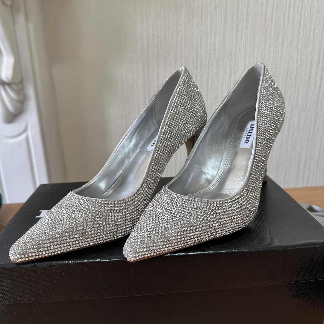 Dune silver court shoes best sale