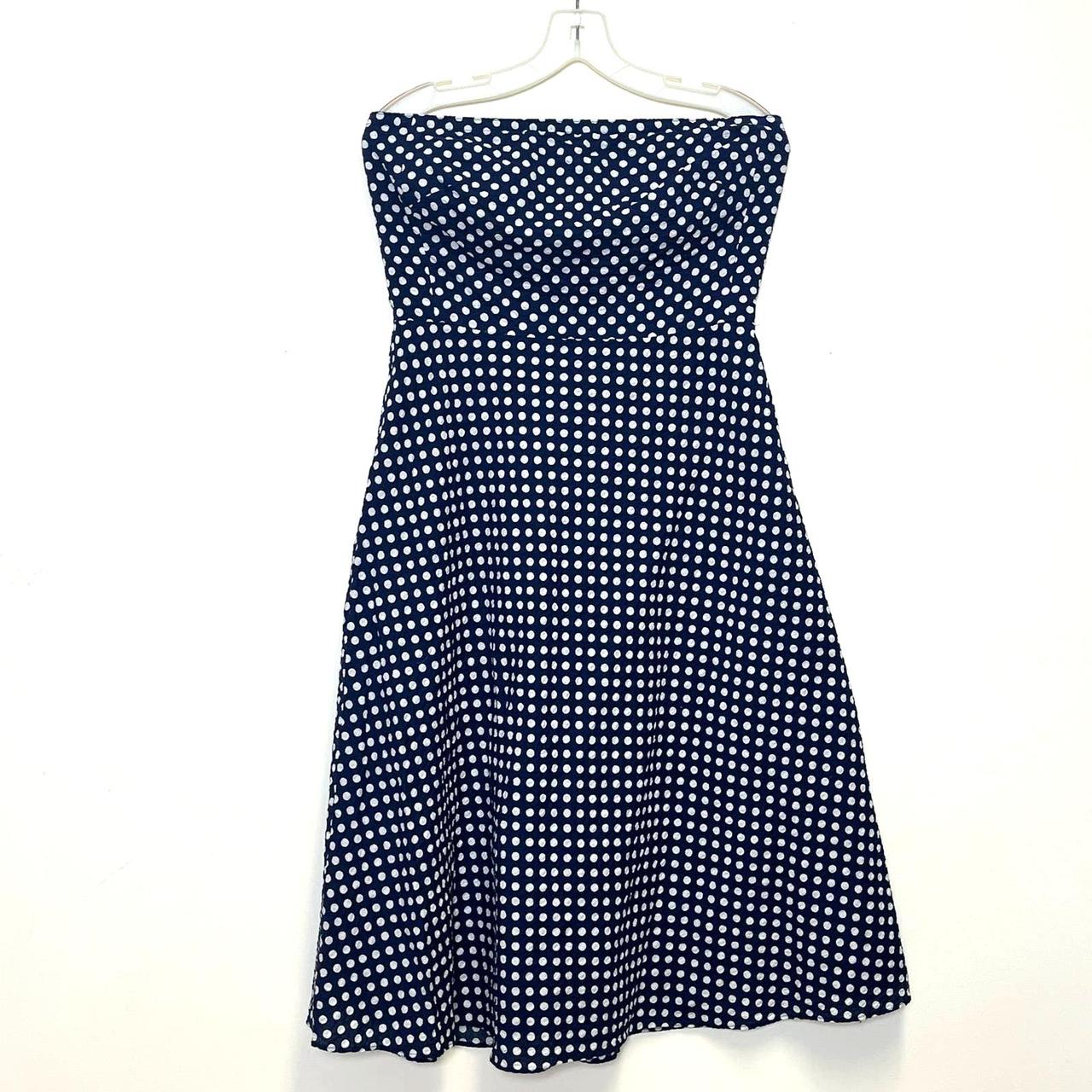 J.Crew Factory strapless polka dot dress made of