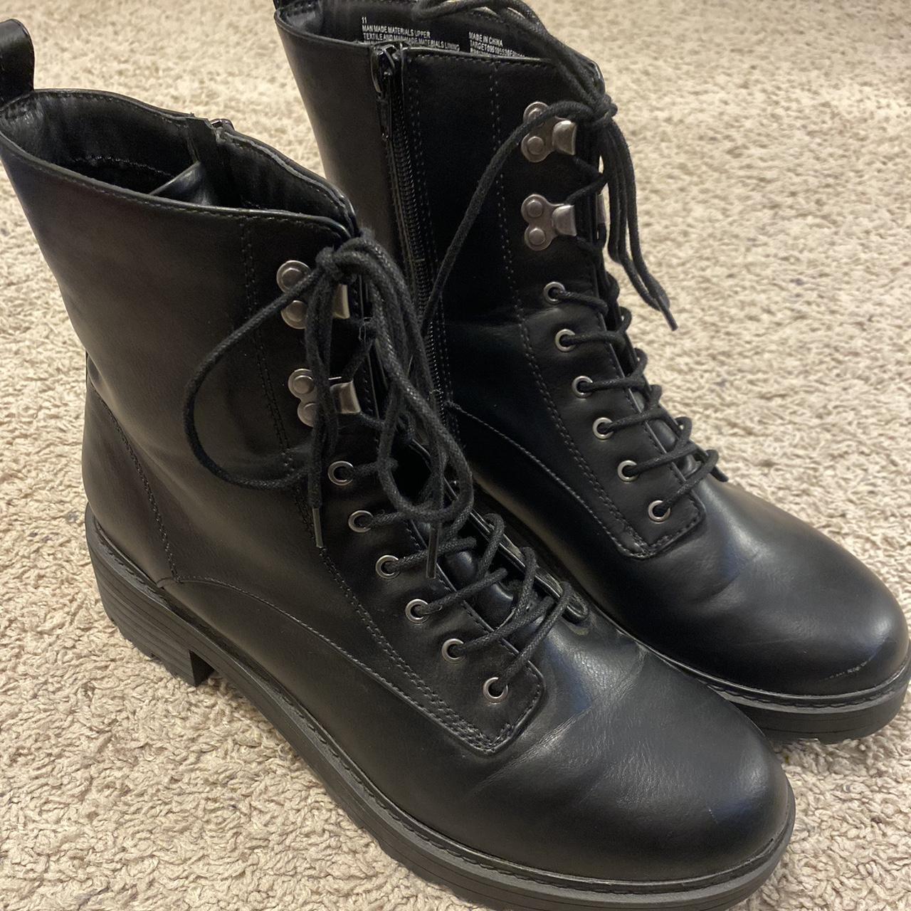 Women’s size 11, Black combat boots. ‼️Slight... - Depop