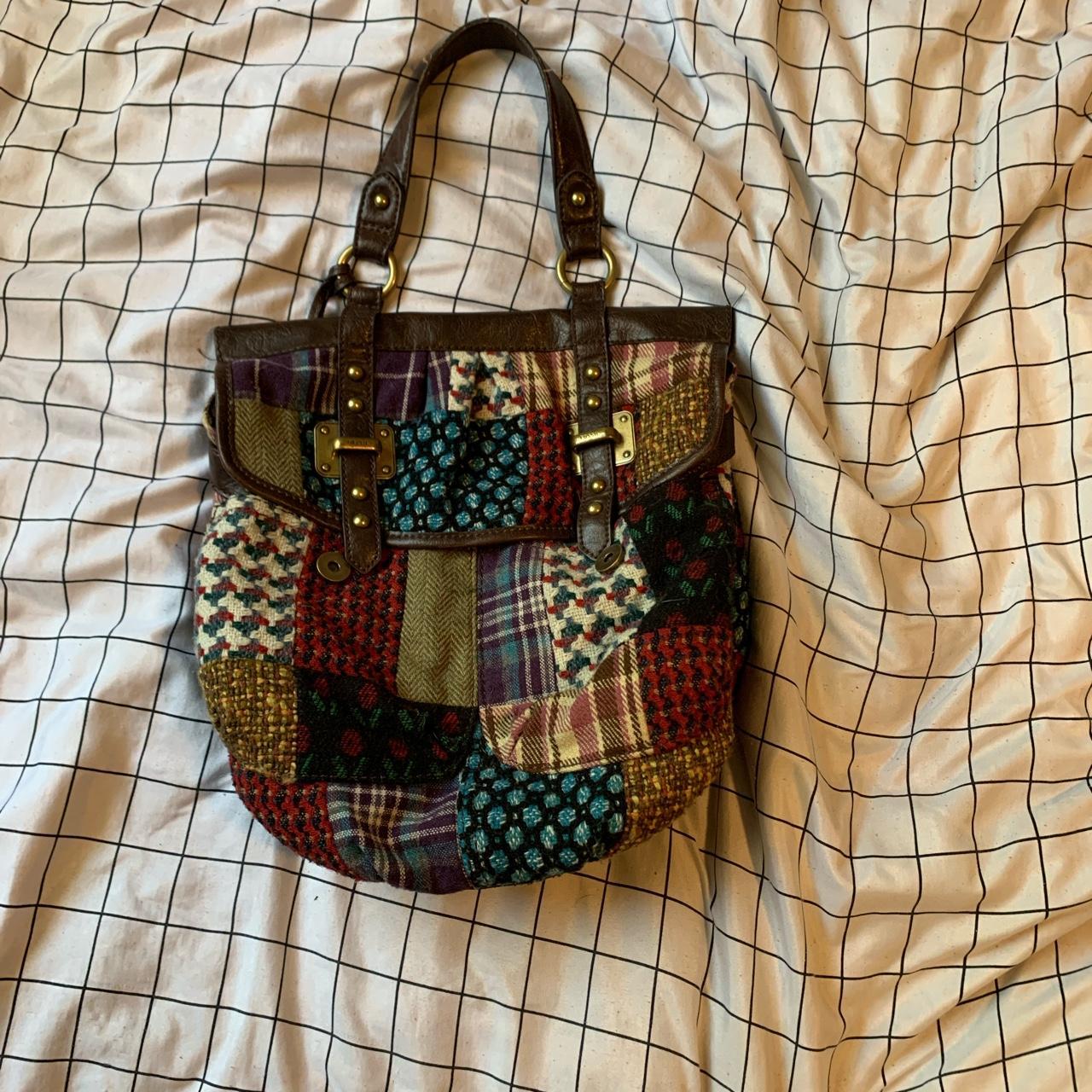 Patchwork leather bag Good condition some wear on - Depop