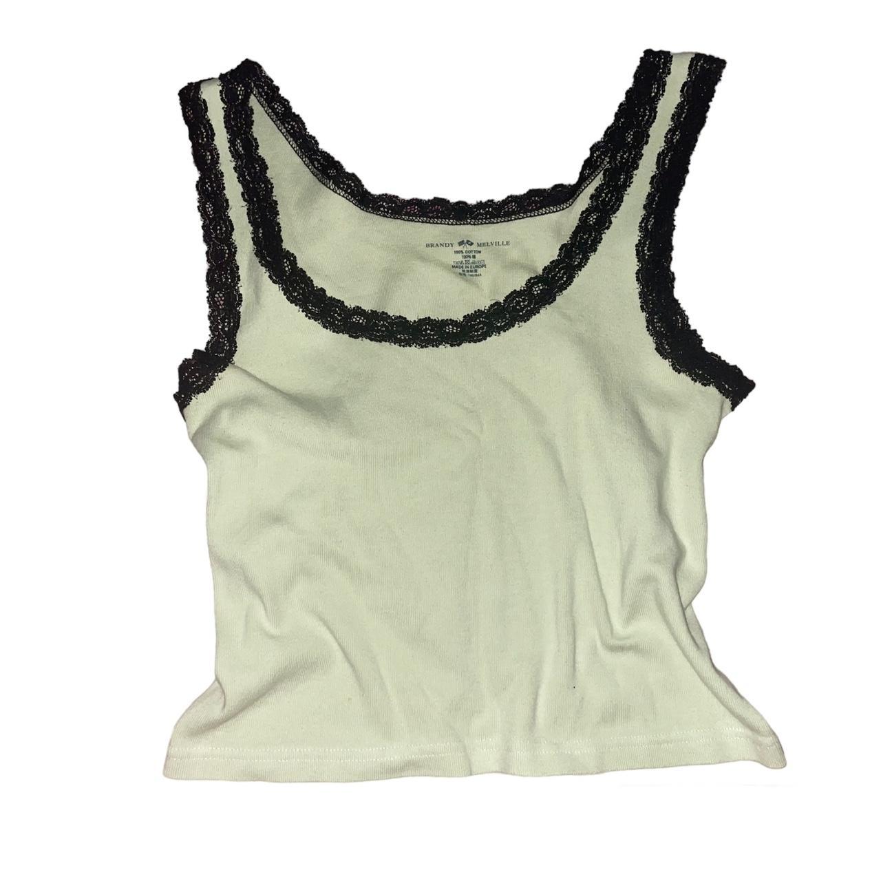 brandy melville green ronnie lace tank top