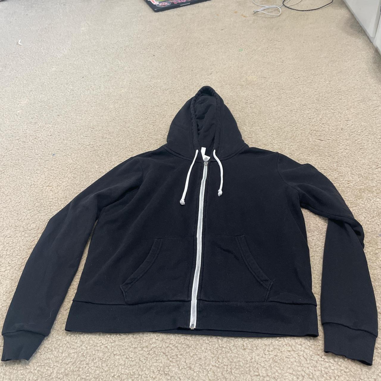 DIVIDED H M black zip up hoodie great basic with no