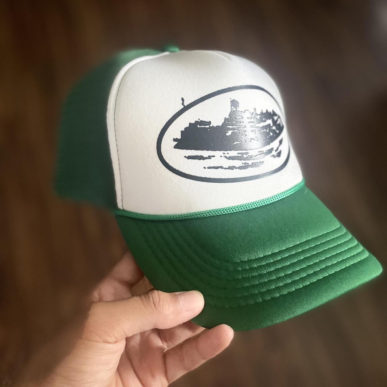 Corteiz trucker hat, crtz (green/white) - Depop