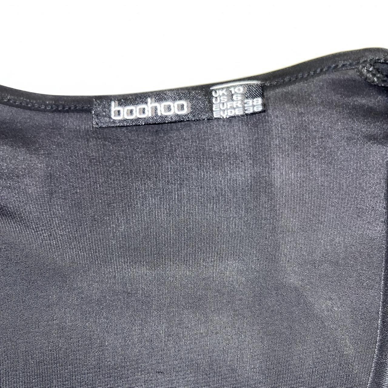 boohoo black tie top