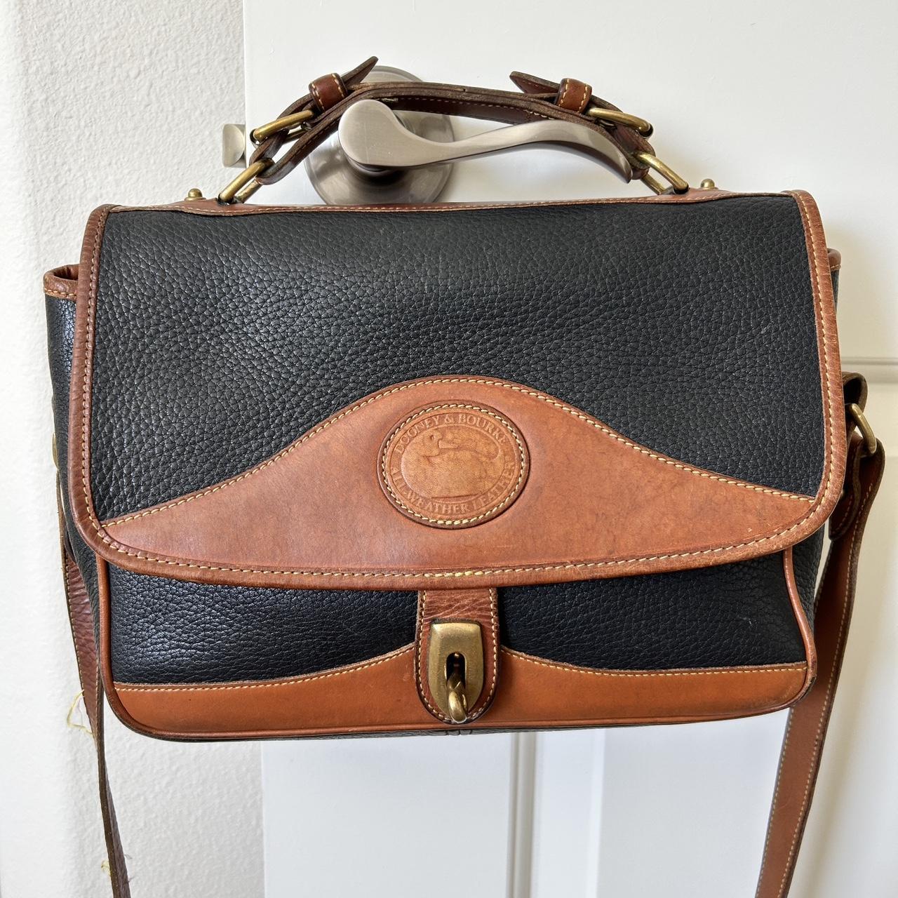 All Black Vintage Dooney & Bourke Carrier Handbag : All-Weather-Leather  Black Dooney Carrier Bag 