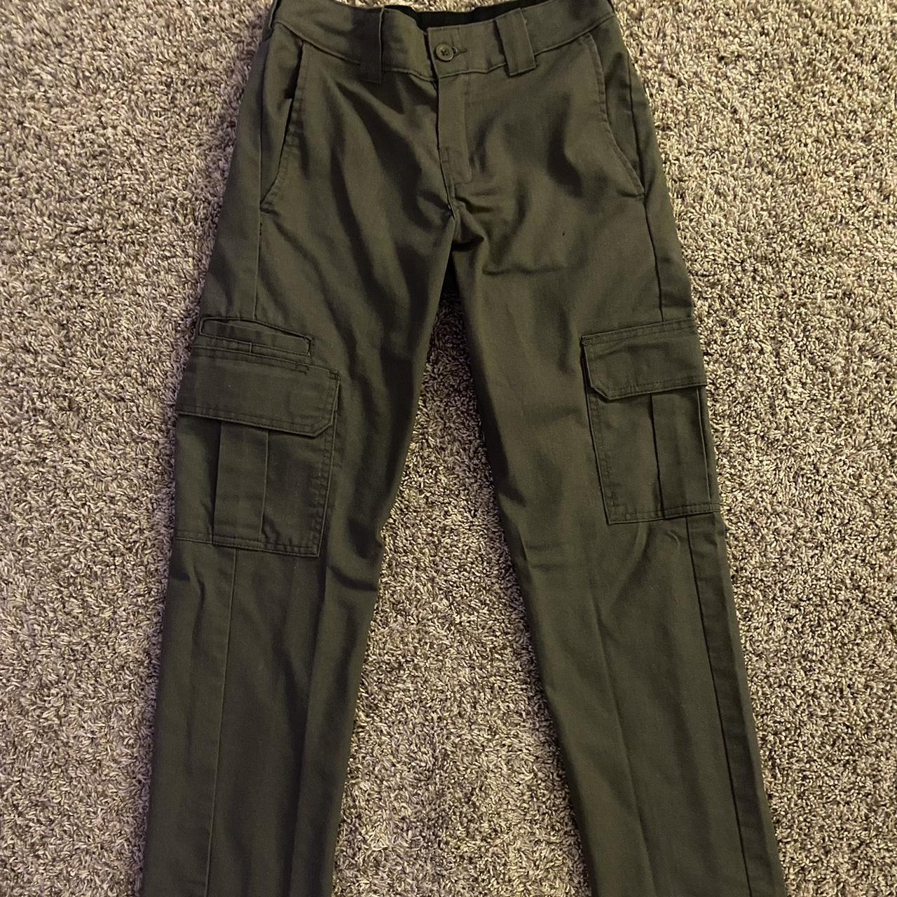 Dickies Green Cargo Pants 28w 30l - slightly worn -... - Depop