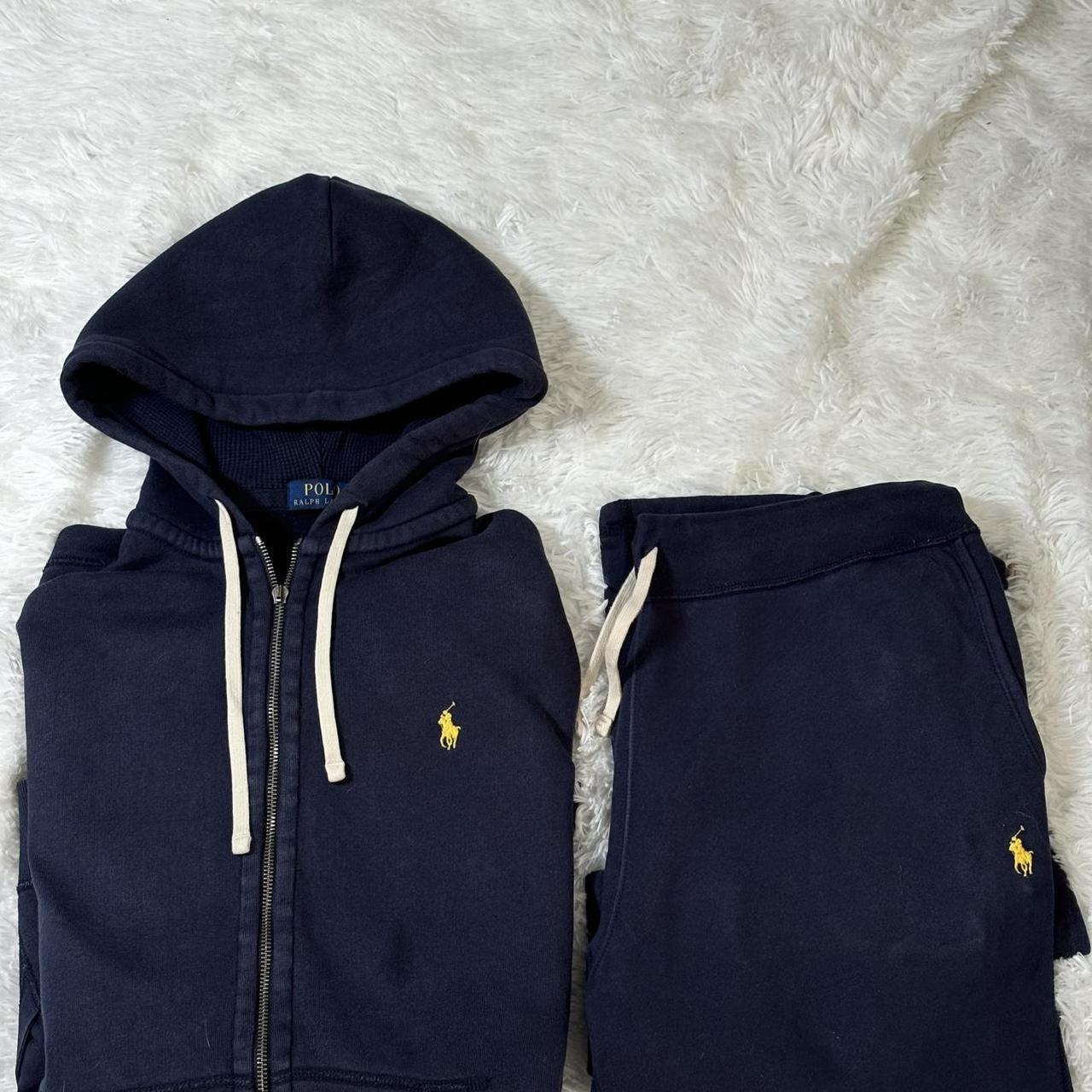 Navy blue polo sweat suit sale