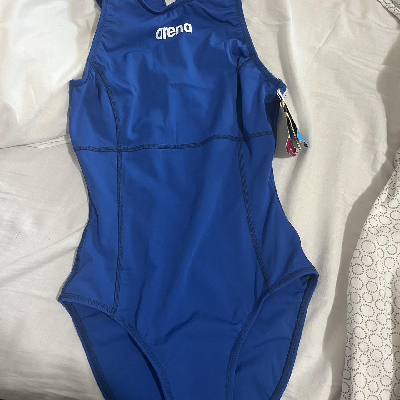 blue/royal blue arena waterpolo training swim... - Depop