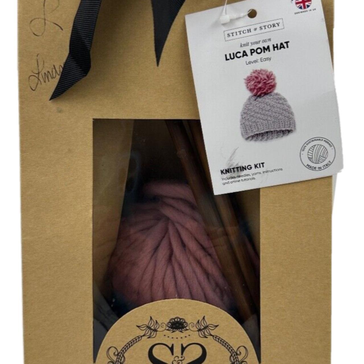 Stitch and Story Luca Pom Hat Knitting Pink and... Depop