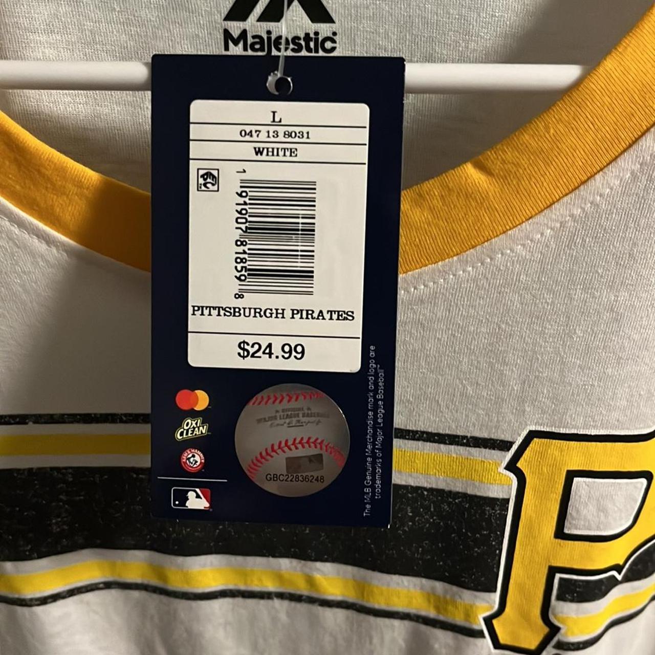 Black MLB Majestic Pittsburgh Pirates T-Shirt. Size - Depop