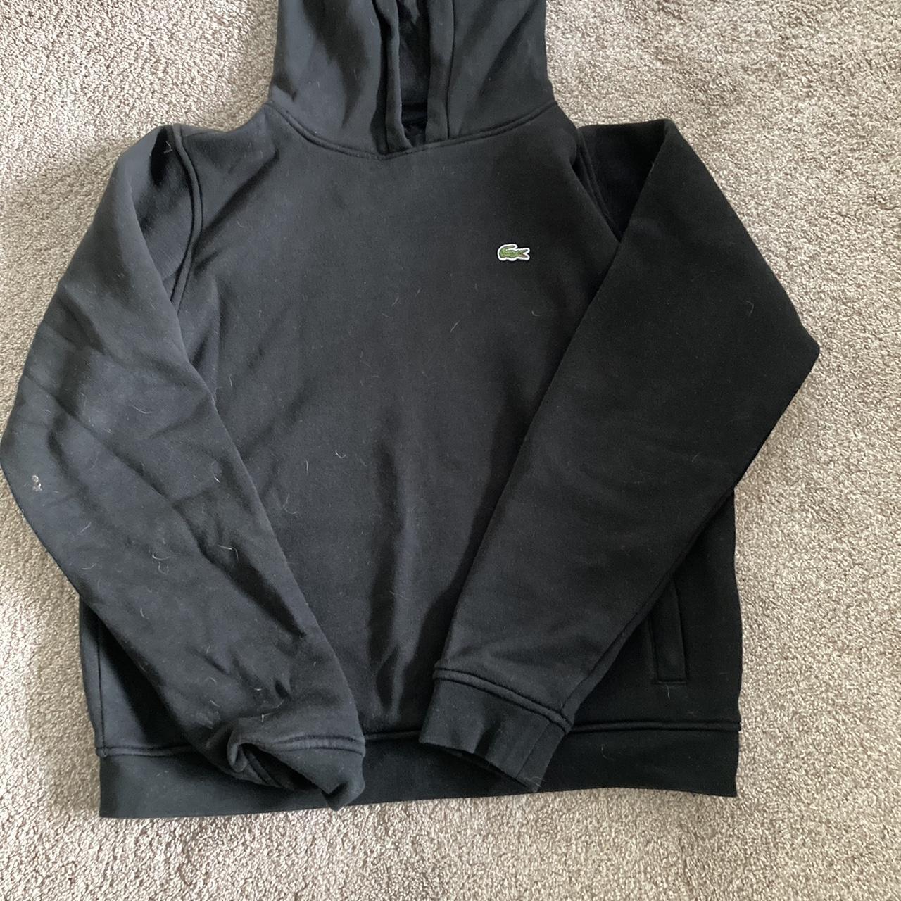 Simple black Lacoste hoodie Size 14 yrs 164... - Depop