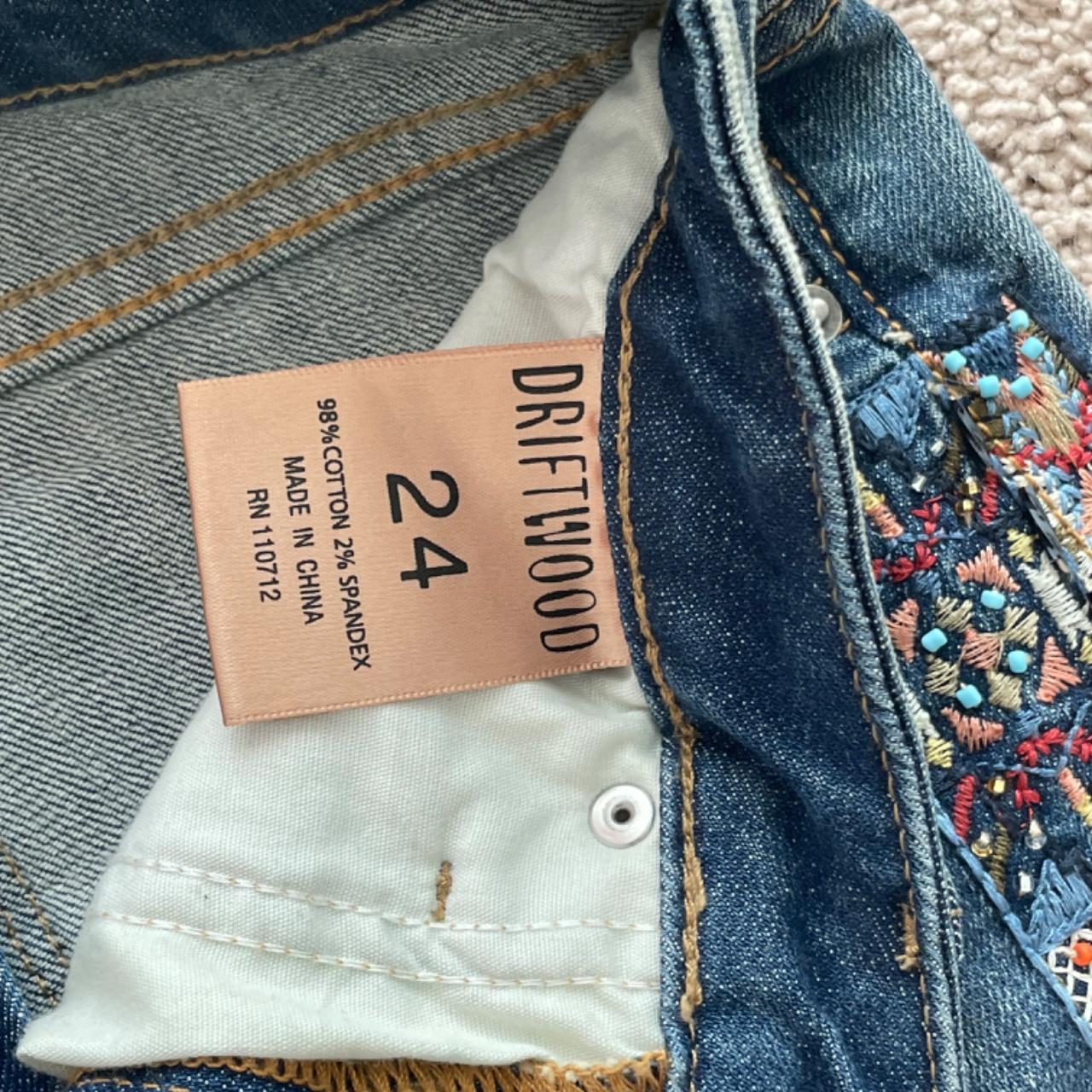Driftwood embroidered jeans size 24 no refunds or... Depop