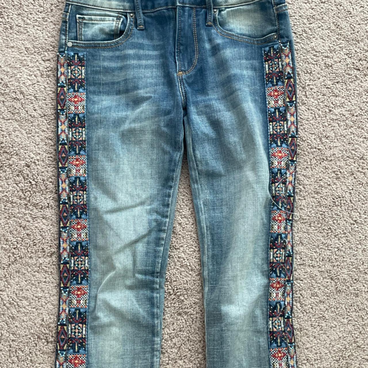 Driftwood embroidered jeans size 24 no refunds or... - Depop