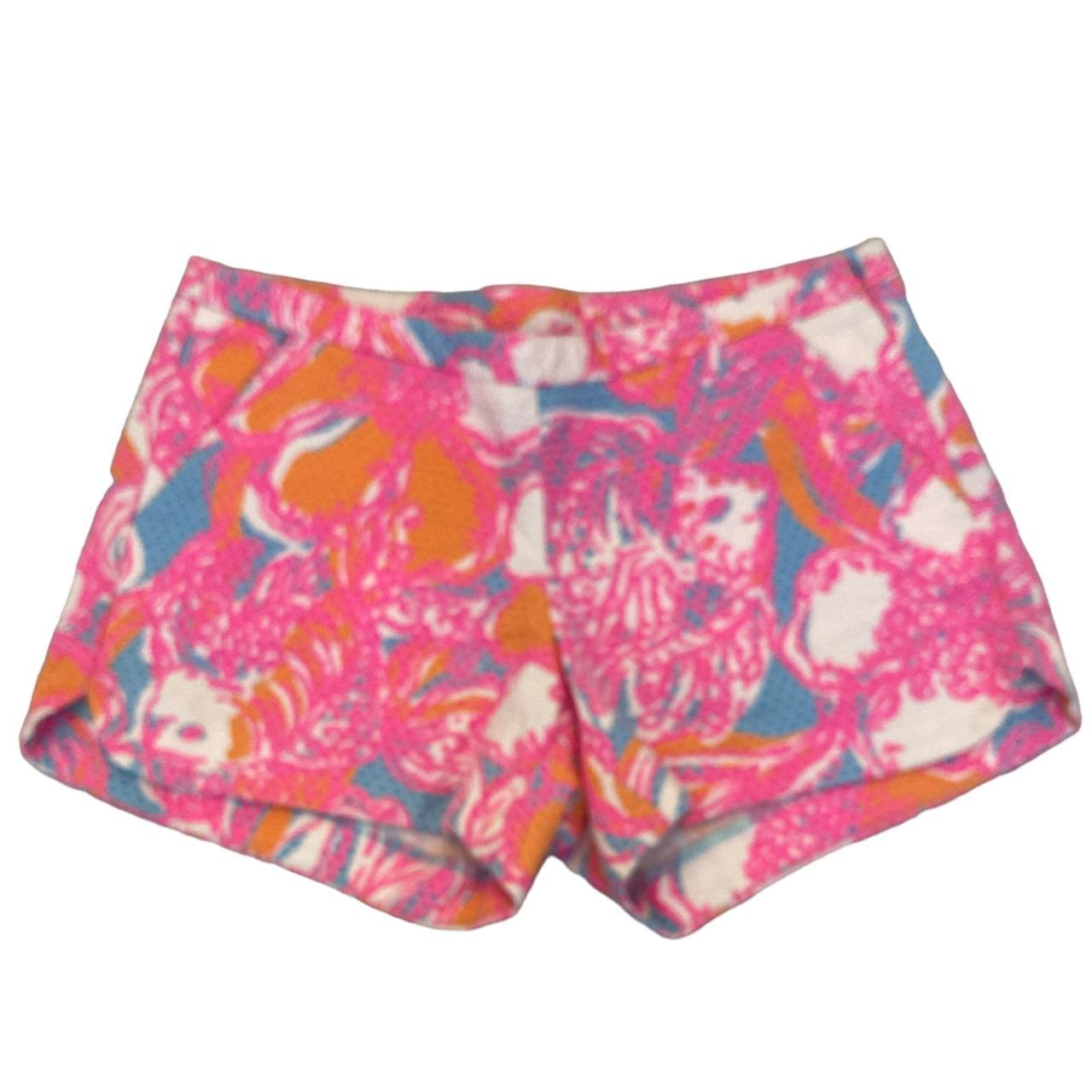 Lilly Pulitzer Adie Shorts Side Zip Pink Orange Blue