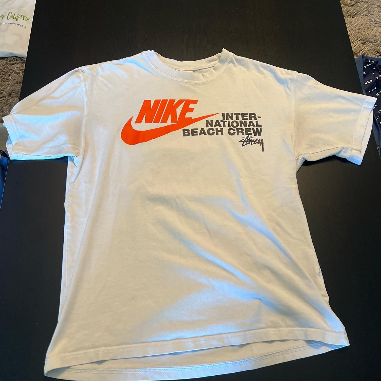 adult small nike international beach crew stussy tee - Depop