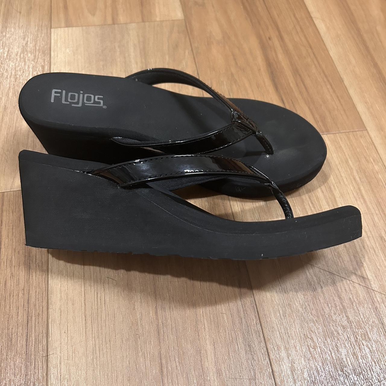 Black Platform Flojos Flip Flops Fits Size 6.5 To 7... - Depop