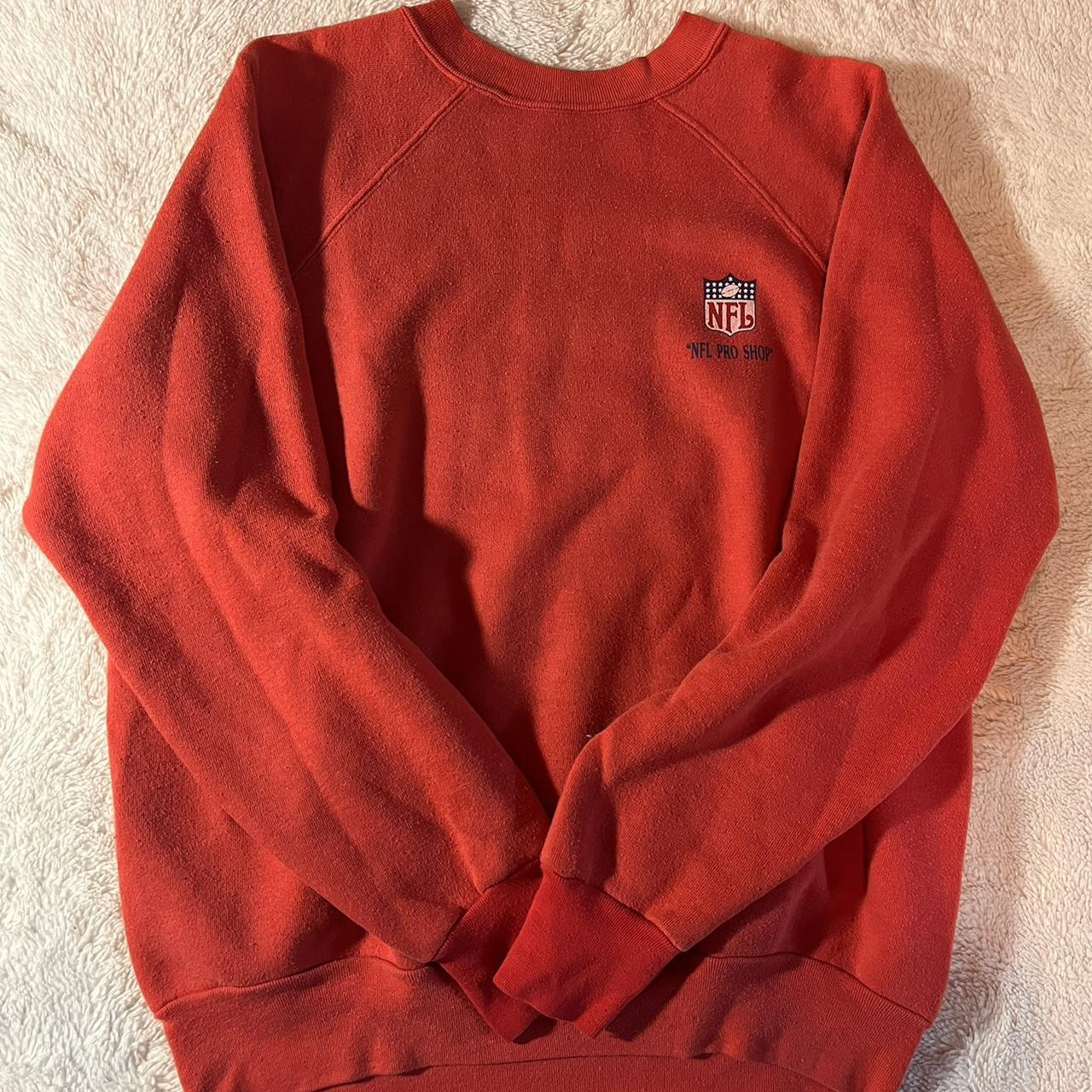 NFL Red Crewneck Size XL but fits like Medium Might - Depop