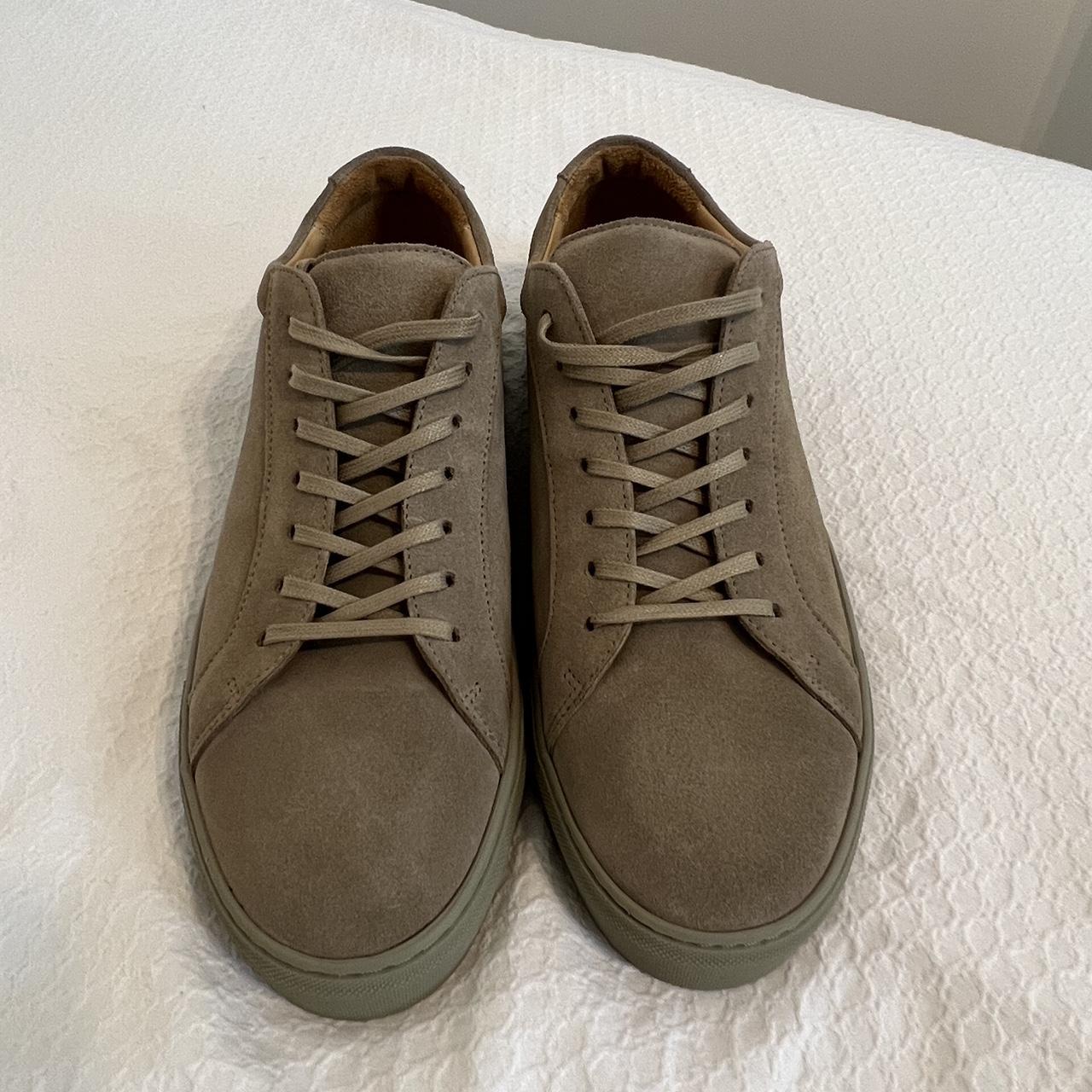 Men’s suede sneakers in khaki by the brand Uniform... - Depop