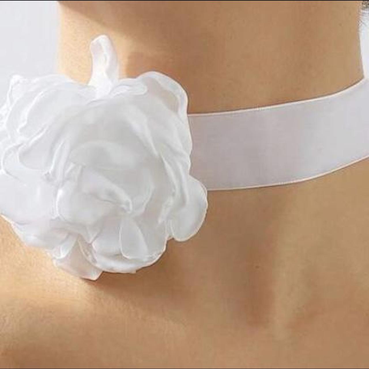 White silk clearance choker