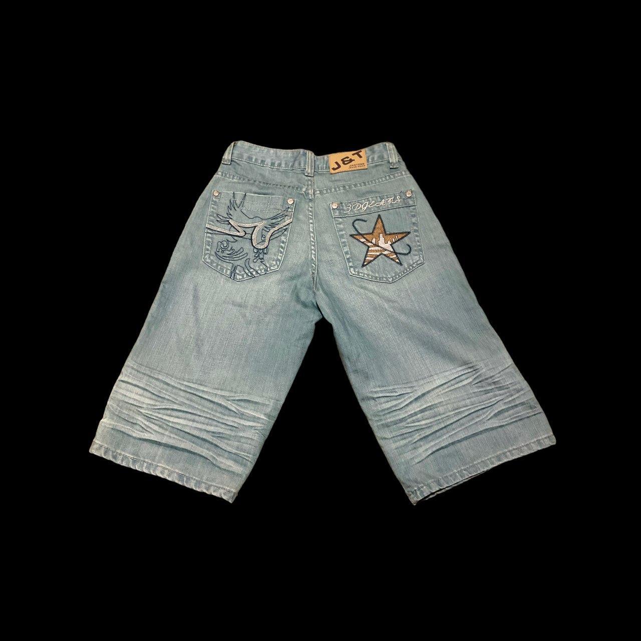 RARE JNCO STYLE J&T BAGGY JORTS FROM 90s Embroidered... - Depop