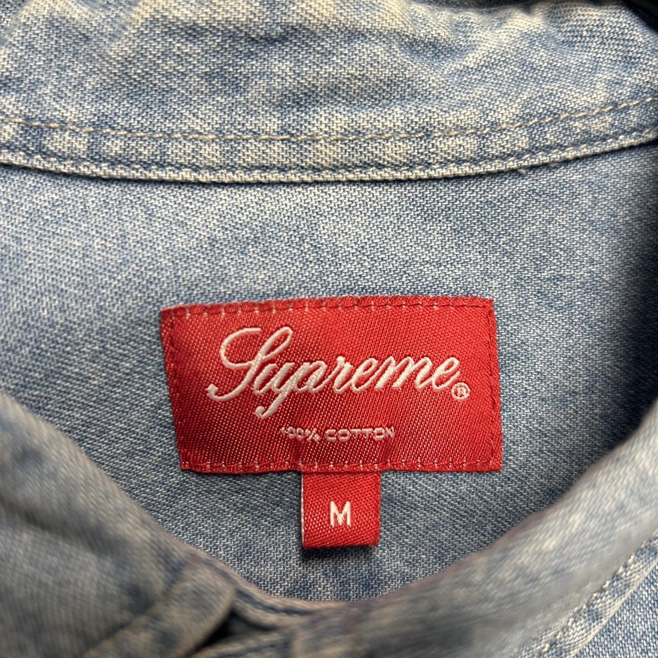 Supreme Appliqué Denim Shirt Size M but fits a... - Depop