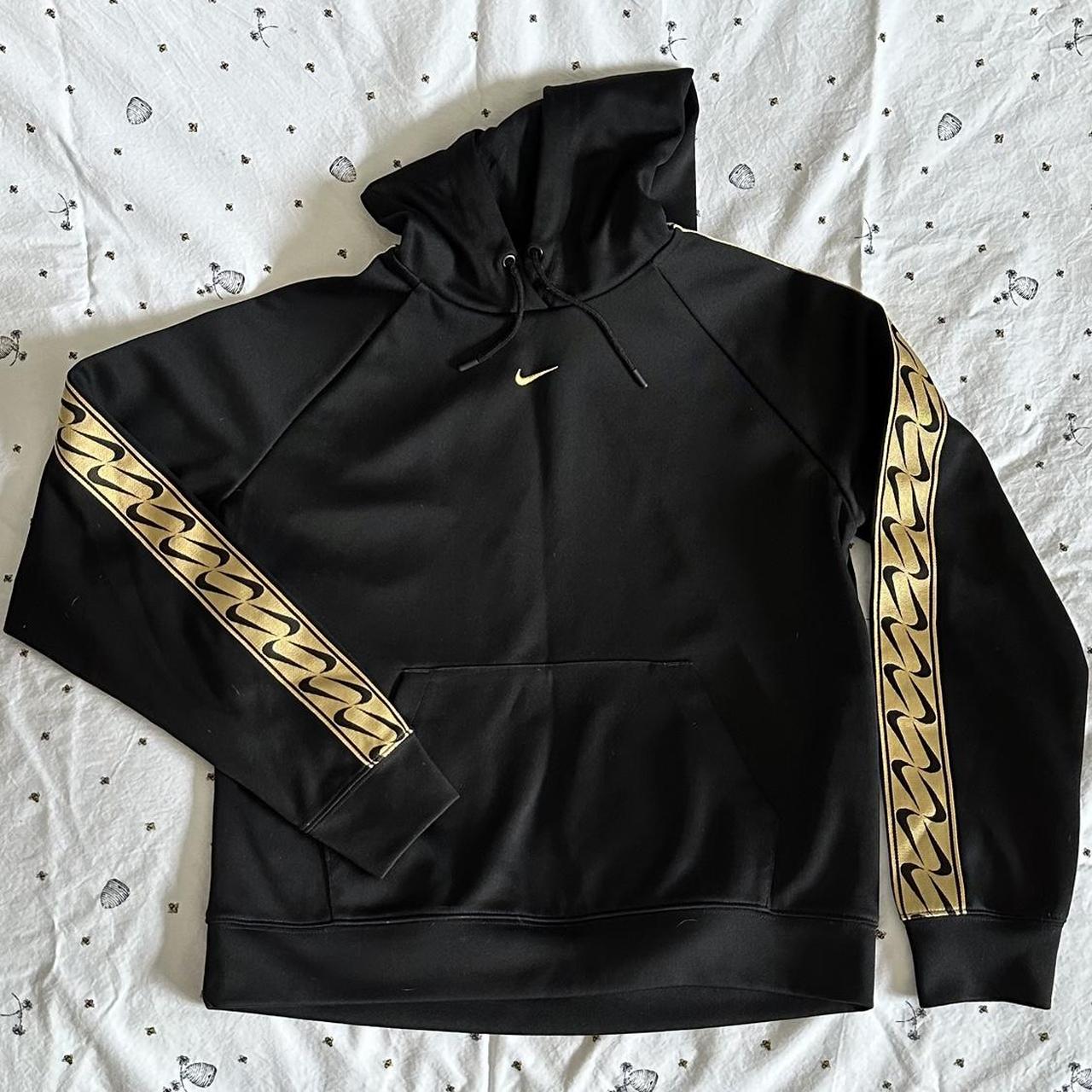 Women s Small Black and Gold Nike Hoodie. Depop