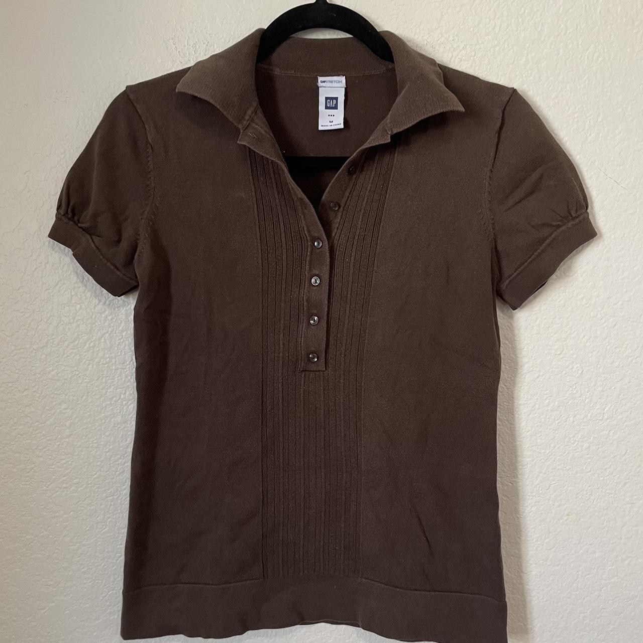 Brown Button Up Shirt - best fits a small or medium... - Depop