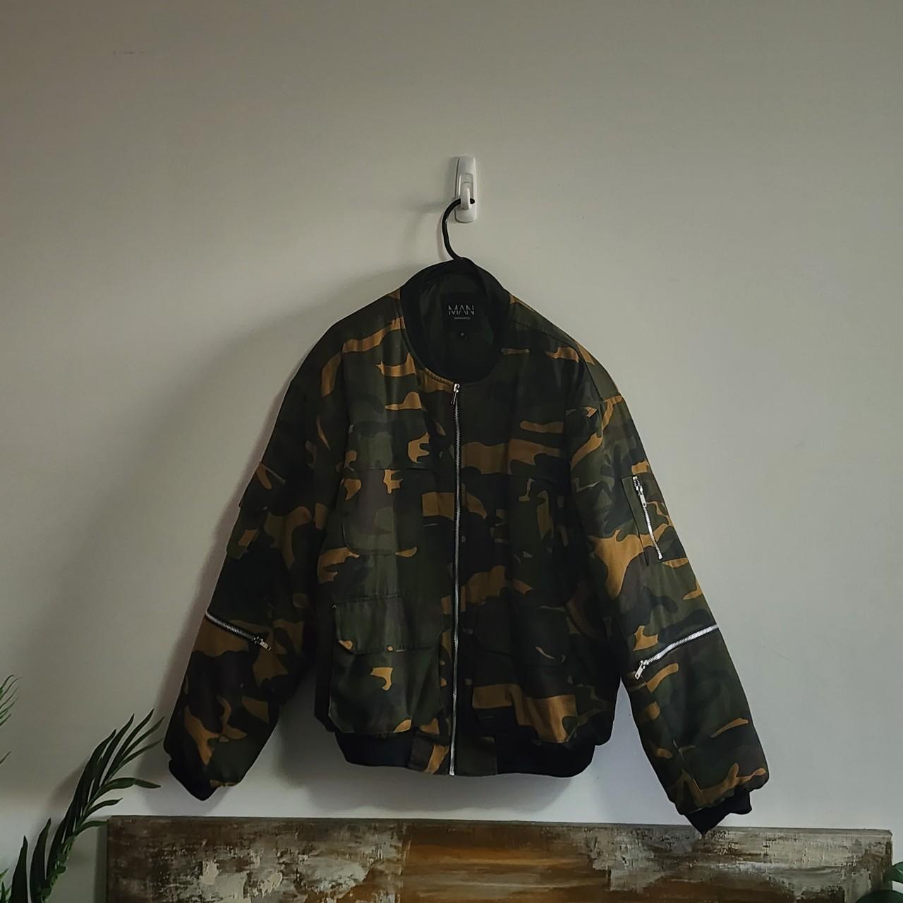 Boohooman camo store jacket