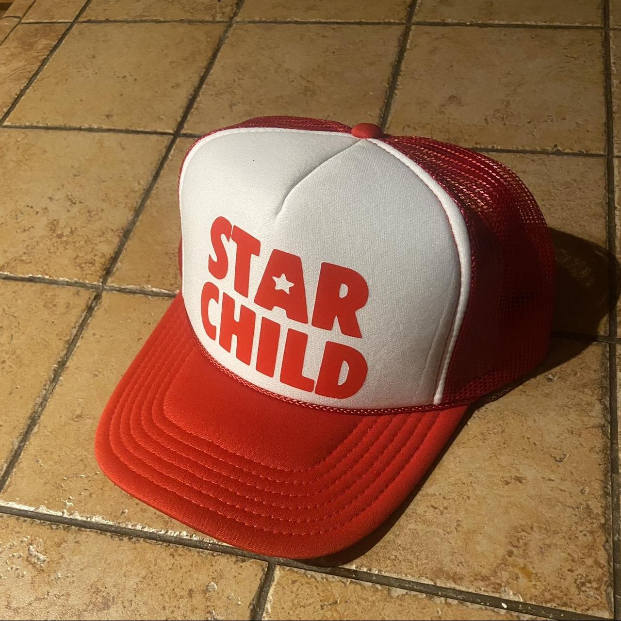 theredthread ホワイト S logo cap scarlet Red/White Trucker Hat Star Child. All orders placed | Depop