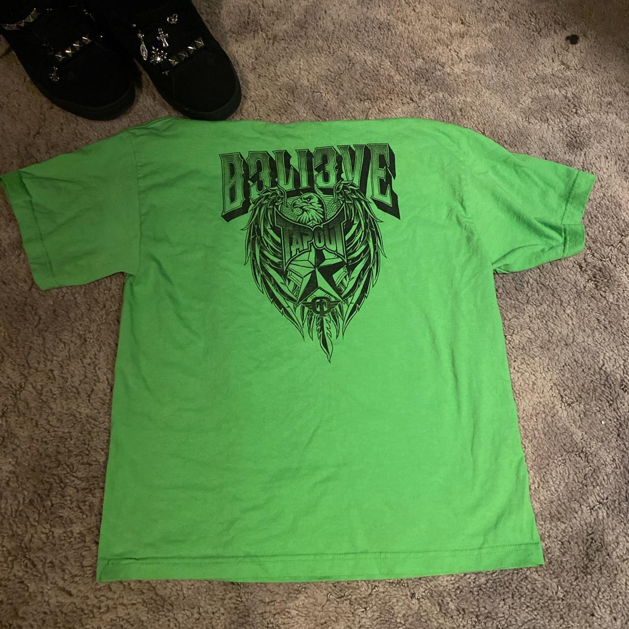 Crazy Green “Believe” Tapout Shirt Tagged youth XL,... - Depop