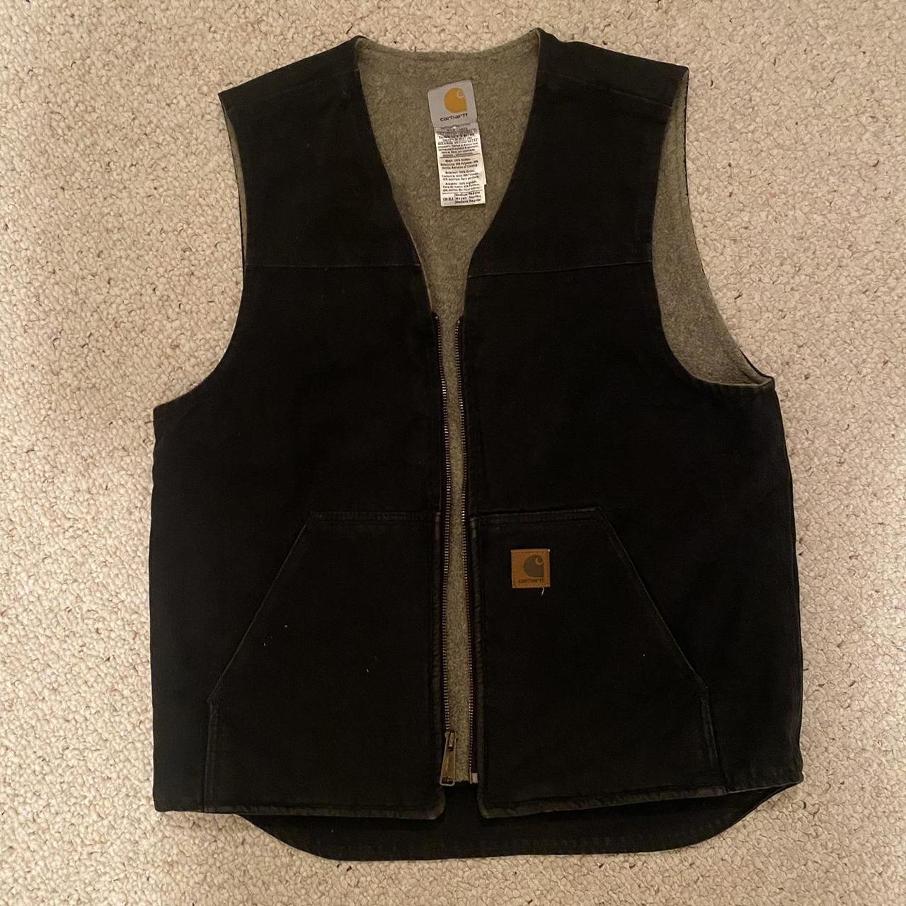 Vintage black Carhartt vest Perfect for fall Size... - Depop