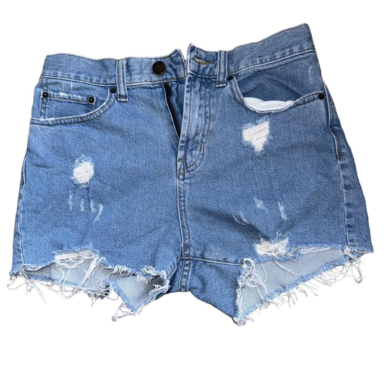 BDG Womens Denim Shorts 27 Blue Girlfriend High Rise