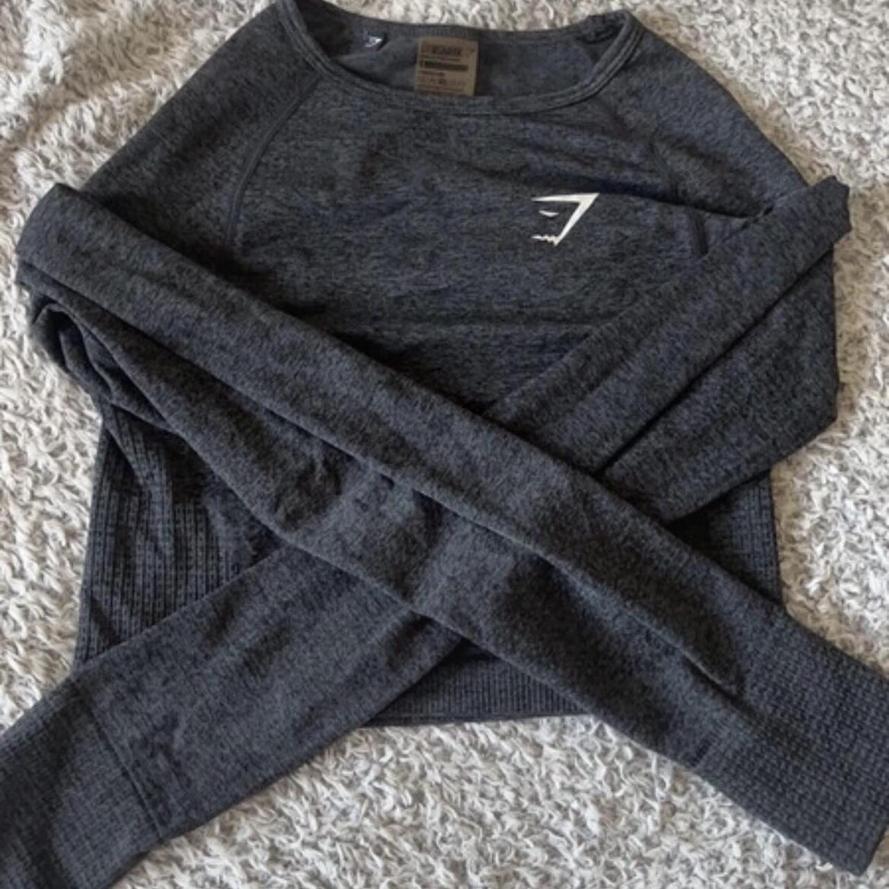 black gymshark long sleeve top, in really good... Depop