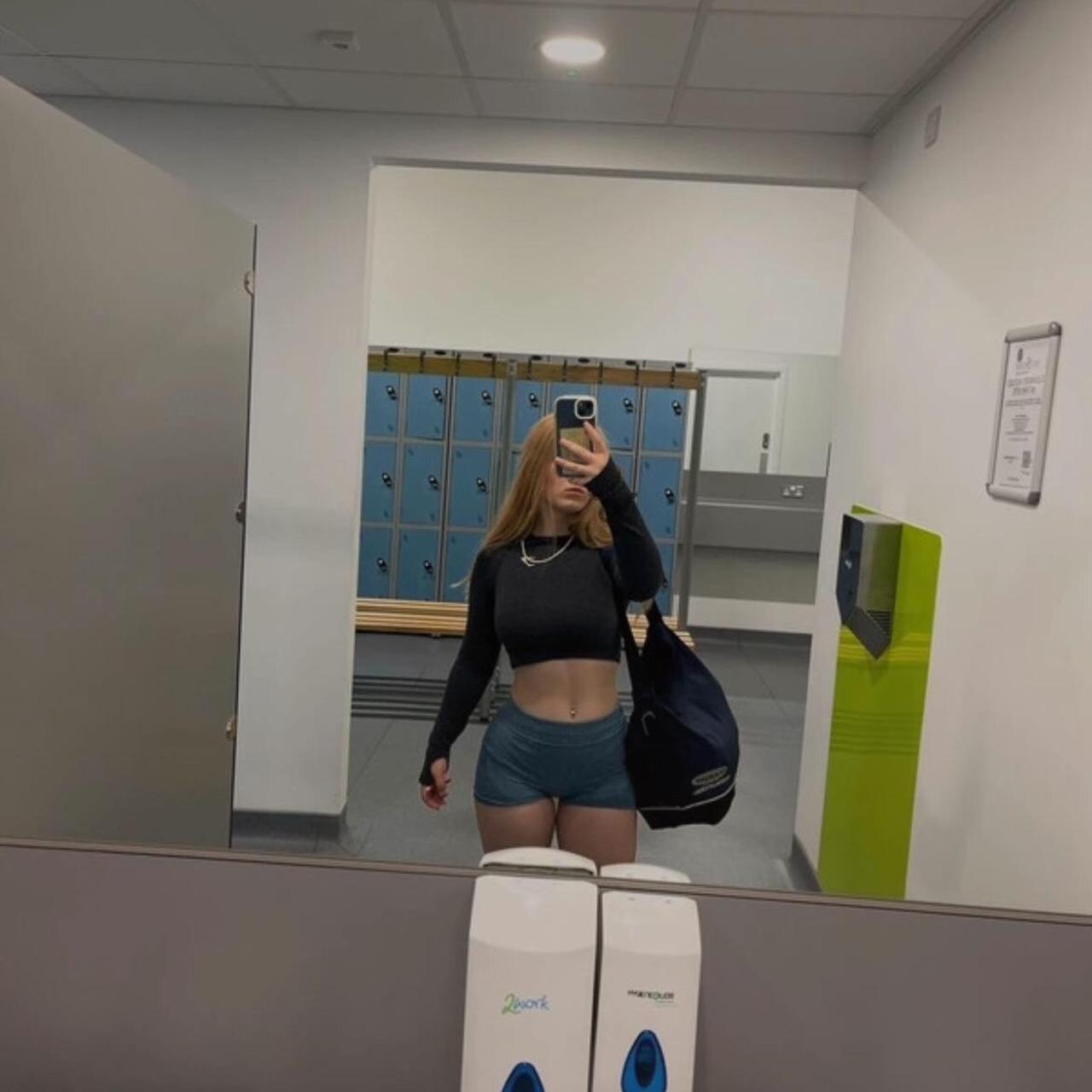 black gymshark long sleeve top, in really good... Depop