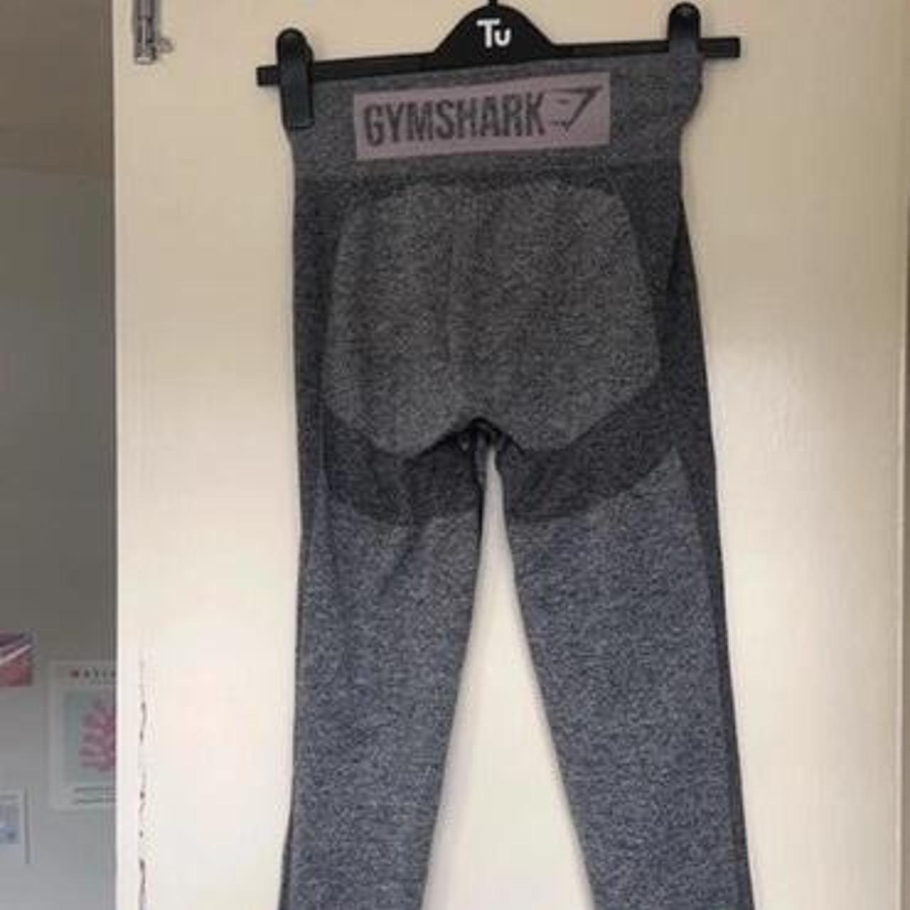 gymshark grey and pink leggings. Worn once and too... - Depop