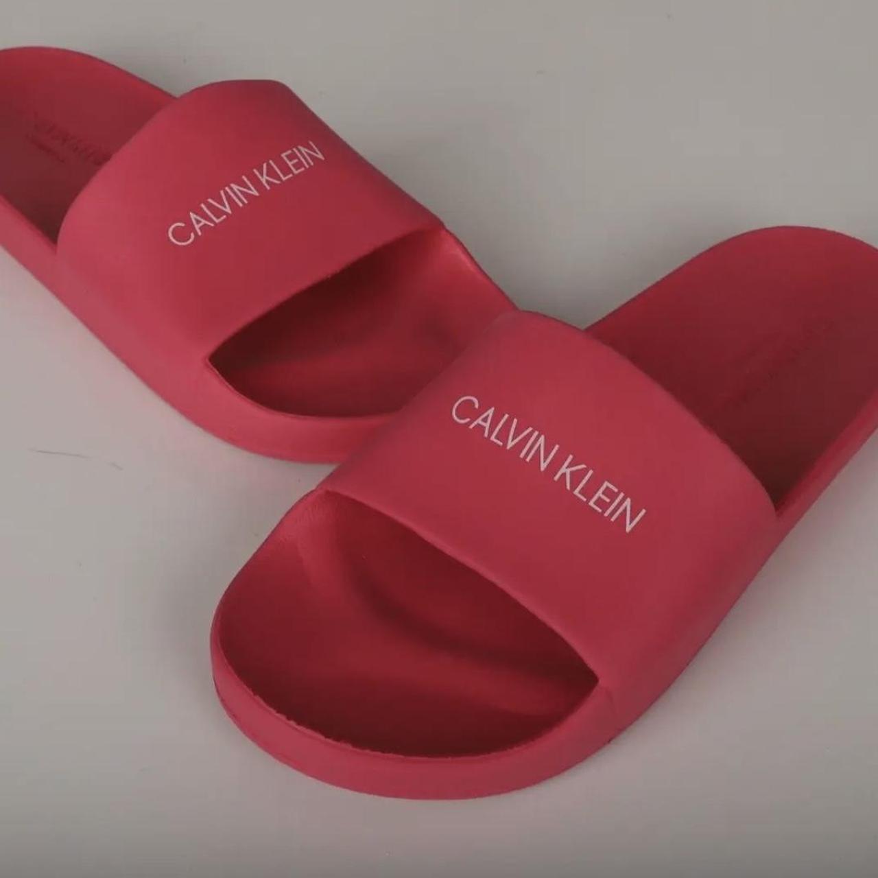 Pink calvin klein online slides